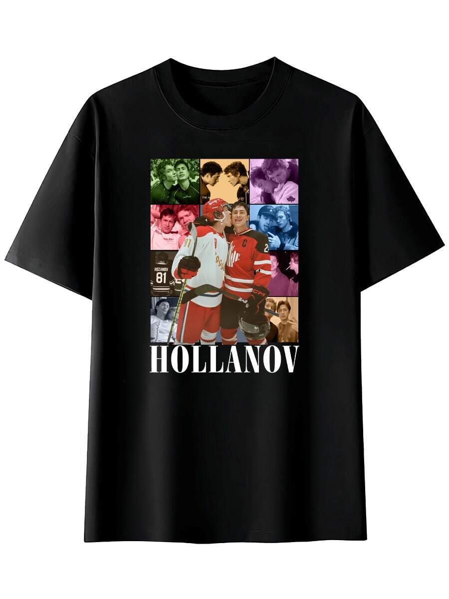 Hollanov Romance Unisex Oversized Retro T-Shirt, Comfortable, Modern, Retro, Suitable For Outdoor, Casual And Sports Use, Breathable, Round Neck, Black - 黑色 - 查看 1