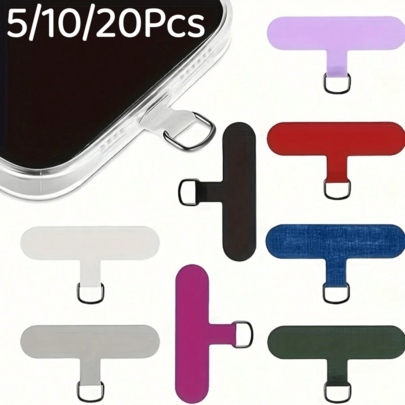 5/10/20Pcs Universal Phone Anti-Loss Lanyard Card Pad, Replaceable Detachable Phone Lanyard Nylon Patch Strap Pad, Office Supplies
