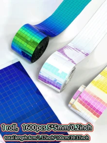 Self-Adhesive Mosaic Mirror Wall Stickers, Sparkling Iridescent Self-Adhesive Mosaic Tiles - Perfect For Creating Disco Theme Decor, Disco Balls, Handmade Cards And Art Collages. Self-Adhesive Reflective Mirror Tiles For DIY Crafts - Multicolor - View 10
