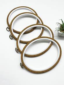 Vintage Faux Wood Grain Embroidery Hoop Set, Round 17cm / Oval 15*19cm Optional, Sturdy Cross Stitch Frame And Sewing Aid Tool, Suitable For Embroidery Crafts, Needlework And DIY Art Creation - Antique Embroidery Hoop - View 7