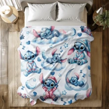 1PC Colorful Ice Cream Cake Floral Heart Stitch Disney Flannel Printed Blanket, Air Conditioner Cover Blanket - 100% Polyester Knitted Quilted Blanket, Digital Print - Comfortable Bedding Suitable For All Seasons, Perfect For Napping, Camping, Travel - Ideal Gift For Friends And Family, Cozy Flannel Blanket - Multiple Sizes Available, Ultra Soft, Suitable For Sofa/Bed, Essential For All Seasons, Perfect For Daily Relaxation On The Sofa - Multicolor - View 3