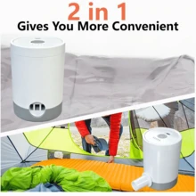 RAF 2-In-1 Vacuum Pump With Vacuum And Inflation Functions, Portable Design, Suitable For Pool Floats, Air Mattresses, Mattresses, Swim Rings, Air Cushions And Toys, Also Suitable For Vacuum Storage Bags And Clothing Organization, Ideal For Home And Outdoor Camping Use - Grey - View 5