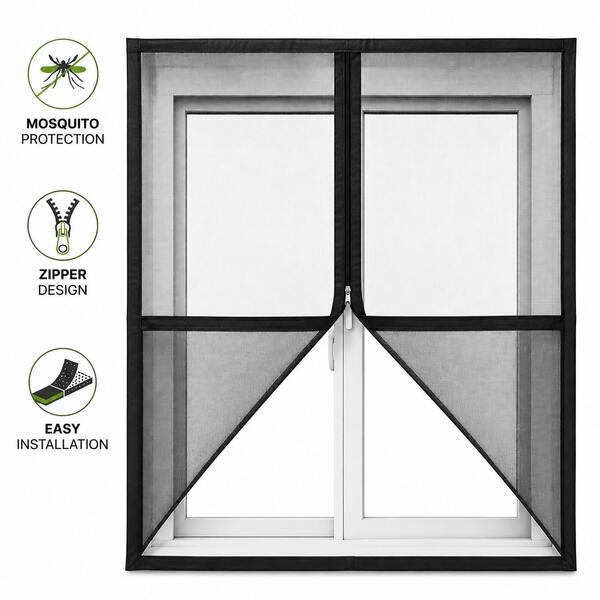 Lưới cửa sổ khóa kéo – Băng dính tự dính ma thuật, chống muỗi & côn trùng, lưu thông không khí tươi, phù hợp với cửa sổ nhà