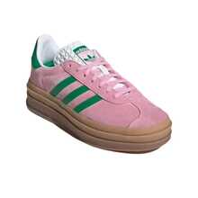 adidas originals GAZELLE BOLD 合成革牛剖層革絨面革 情人節限定 舒適圓頭 板鞋 女款 粉紅色 - 粉色 - 查看 3
