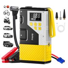 Arrancador portátil para coche con inflador de neumáticos integrado. Potenciador de batería para coche. Permite un arranque rápido del vehículo y un inflado rápido de los neumáticos. Equipado con puertos USB de entrada y salida y luz LED de emergencia, un práctico accesorio multiusos para el coche. - 1508 Amarillo (Versión mejorada con función de arranque e inflado único) - Ver 10