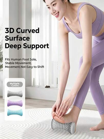 Rodillo de masaje para pies, masajeador de tejido profundo 3 en 1 con diseño curvo 3D, ayuda a aliviar la tensión muscular, adecuado para el alivio de la fascitis plantar, también es una herramienta de entrenamiento de arco de yoga, perfecto para uso doméstico, excelente regalo para familiares y amigos