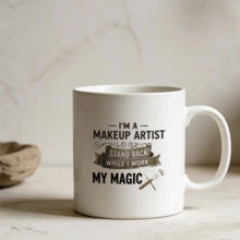 Taza de café con cita de maquillador/a, taza de cerámica, taza minimalista estética para la decoración del escritorio de la oficina, una taza de regalo de cumpleaños asequible. - Blanco - Ver 6