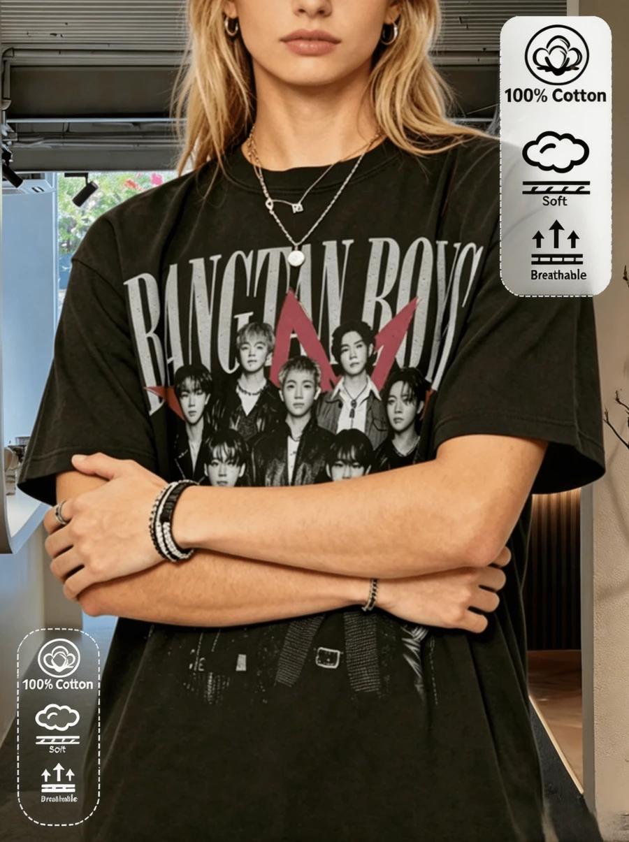 Camiseta unisex de anime 2026 – 18 g de algodón puro, cuello redondo con estampado a una cara, corte holgado, ideal para todas las estaciones, perfecta para el día a día, fiestas, la playa y convenciones de anime. Camisetas para mujer, tops de algodón de verano, elegantes tops góticos de estilo resort, camisetas con lentejuelas. - Schwarz - Ver 1