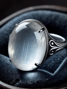 Women's Luxury Elegant Oval Inlaid Sparkling Ring - Oval Beige Inlaid, Timeless Wedding/Party/Daily Wear Gift, Versatile Accessory For All Year Round, Suitable For Special Occasions And Daily Refinement - Ring - View 3