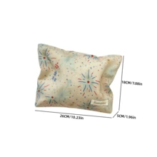 Bolsa de maquillaje con estampado de fuegos artificiales en beige claro, bolsa de aseo multifuncional de gran capacidad, adecuada para viajes, actuaciones, brochas de maquillaje, lápiz labial, cosméticos, almacenamiento conveniente, bolsa de maquillaje, regalo ideal del Día de San Valentín para mujeres - Multicolor - Ver 10