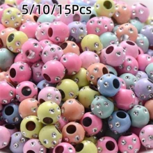 5/10/15Pcs8mmCandy Color Mixed Round Spacer Beads Shiny Imitation Crystal Acrylic Beads Jewelry Making Materials DIY Craft Beads - Multicolor - View 13