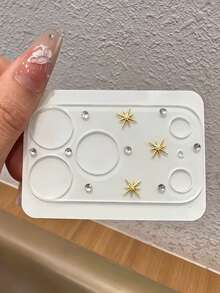 Luxury 3D Shiny Silver Rhinestone Star Transparent Lens Film, Compatible With IPhone 18 Pro Max 18 Pro 17 Pro Max 17 Pro, Fashion Full Coverage Lens Protector, Women's Style - Golden Star - View 1