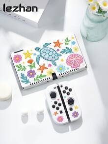 新款 Switch 2 (2025) 遊戲主機配件，1件植物花卉 & 海洋生物圖案保護殼，相容於 Switch 2、Switch NS/Switch OLED/Lite，Switch 遊戲主機配件，收納袋，Switch 保護殼，給 Switch 玩家的浪漫禮物 - 彩色 - 查看 15