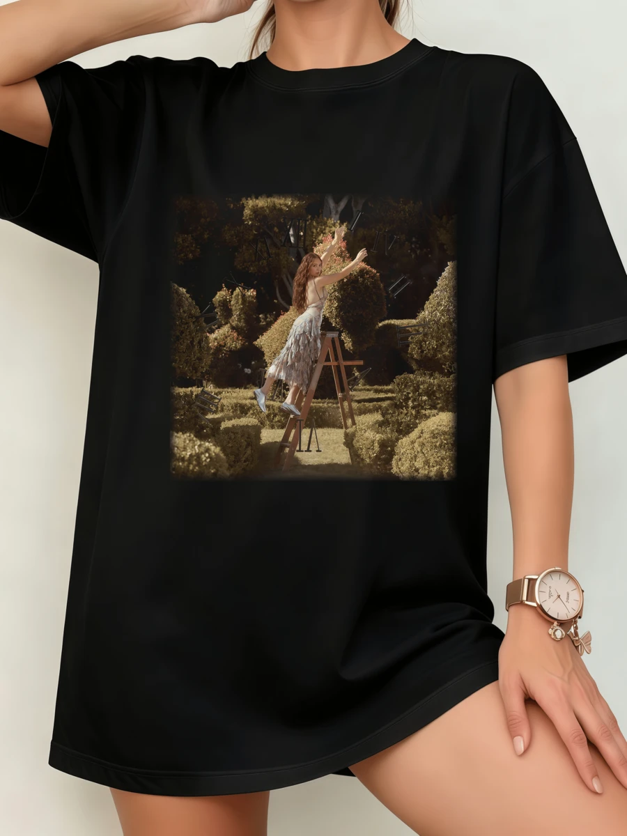 Unisex Taylor Wifts Album Photography T-Shirt, Pop Star Concert Fan Shirt - 黑色 - 查看 1