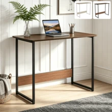 Computer Desk 80x40x72cm Modern Study Writing Desk With Waterproof Scratch-Resistant Desktop, Steel Frame And Footrest For Home Office Bedroom Living Room For Students Professionals Gamers - Black - View 9