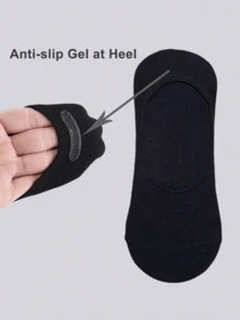 1/5 Pairs Men's Plus Size Anti-Slip Breathable Invisible Socks, Suitable For Daily Life, Outdoor And Business Occasions - Men's Socks, Women's Socks, Black Socks, White Socks, Women's Socks, Men's Clothing, Men's Short Socks, Men's Summer Clothing, Men's Sports Shoes, Women's Short Socks, Tassels, Men's Summer, Sports Socks, Summer, Independence Day, Men, Gift For Boyfriend - Multicolor - View 4