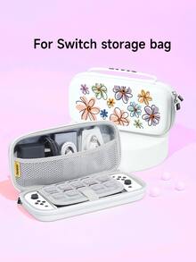 New Switch 2 (2025) Game Console Accessories, 1pc Fresh Linear Floral Pattern Protective Case, Compatible With Switch 2, Switch NS/Switch OLED/Lite, Switch Game Console Accessories, Storage Bag, Switch Protective Case, Romantic Gift For Switch Players - Multicolor - View 7