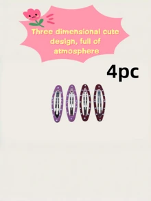 8/4pcs New Minimalist Oval Polka Dot Hair Clips, Basic Side Bangs Clips, Casual Solid Color Hair Accessories, Summer, Vacation, Travel Claw Clips - Multicolor - View 12