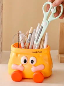 1 buah Kotak Penyimpanan Alat Tulis Kartun Kreatif, Penyimpanan Multifungsi untuk Alat Tulis, Kuas Makeup, Remote Control, dan Lainnya, Cocok untuk Ruang Tamu, Kamar Tidur, Kamar Mandi, Dekorasi Meja yang Lucu, Kait Pemasangan Dinding Tanpa Bor, Kapasitas Penyimpanan Besar, Hadiah untuk Pelajar, Hadiah Ulang Tahun, Perlengkapan Sekolah - Tempat Pena Kartun - View 2