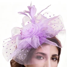 1pc Feather Decorated Headpiece, Elegant And Chic, Suitable For Tea Party, Kentucky Derby, Fascinator, Cocktail Party, Wedding, Bride, Etc., Can Be Used As Headband, Women's Headpiece, Girls' Headpiece, Birthday Gift, Mother's Day Gift, Mini Hat, Small Hat, Mini Top Hat, Mini Hat, Etc., Also Suitable For School Supplies, Gifts, Hair Accessories, Fashion, Holiday Dress-Up, Rave Party, Dinner Party, Etc. - Multicolor - View 5