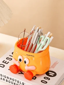 1 buah Kotak Penyimpanan Alat Tulis Kartun Kreatif, Penyimpanan Multifungsi untuk Alat Tulis, Kuas Makeup, Remote Control, dan Lainnya, Cocok untuk Ruang Tamu, Kamar Tidur, Kamar Mandi, Dekorasi Meja yang Lucu, Kait Pemasangan Dinding Tanpa Bor, Kapasitas Penyimpanan Besar, Hadiah untuk Pelajar, Hadiah Ulang Tahun, Perlengkapan Sekolah - Tempat Pena Kartun - View 7