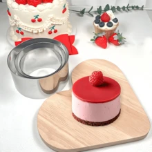 6 Cm/7 Cm/8 Cm 不鏽鋼慕斯蛋糕模具組，圓形餅乾模具，起司蛋糕慕斯製作工具，由 Brittany 製造 - 彩色 - 查看 4