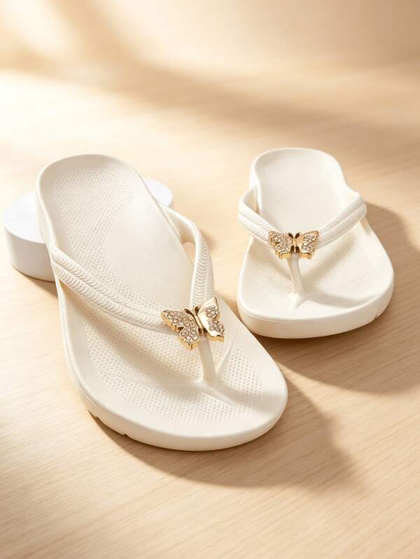 Unisex Flip Flops With Arch Support, Solid Color Beach/Home Slippers, Suitable For Spring, Summer, Autumn