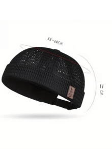 1pc Men's Spring/Summer Thin Breathable Large Mesh Cap, Flat Cap, Sun Protection Sports Fishing Hat, No-Top Baseball Cap - Multicolor - View 5