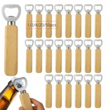 木製紅酒開瓶器、啤酒開瓶器、蘋果酒開瓶器、軟飲料開瓶器，適用於家庭、酒吧、餐廳、婚禮禮物，木柄手持式 (1/2/4/20/50件裝) - 原木色 - 查看 2