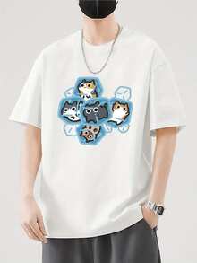 Gatos tiernos atrapados en cubitos de hielo refrescantes simbolizando el frescor del verano buscan relajar tu alma con esta camiseta de hombre - Blanco - Ver 8
