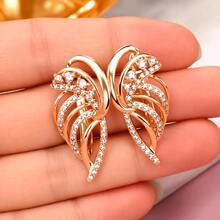 1 paire de boucles d'oreilles de luxe légères et exquises avec motif tourbillon vintage, conçues pour les femmes, bijoux élégants et à la mode, convenant comme cadeau - Doré - Voir 5