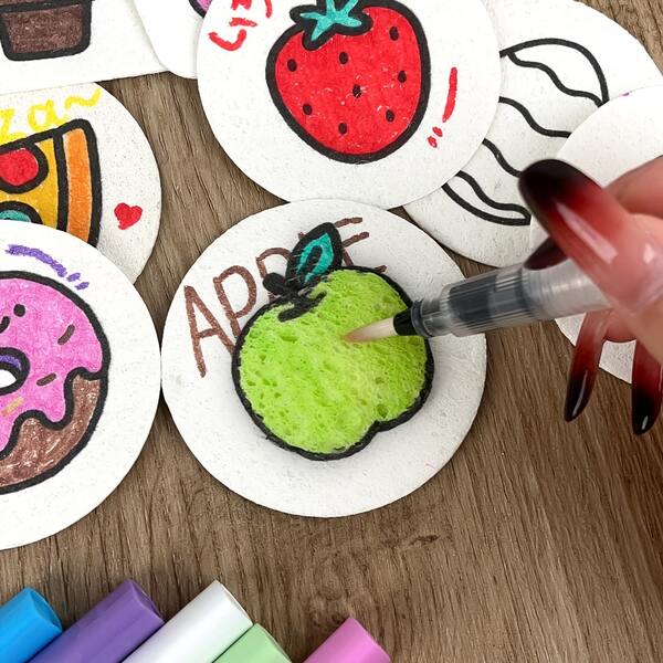 3D海绵画板纸 + 1支储水画笔 - 柔软DIY工艺板，适用于绘画和艺术项目，柔软纹理艺术纸，DIY绘画工具，创意设计手工装饰纸，纹理绘画，理想的礼物之选，激发创造力，绘画用品 | 画纸 | 专业画纸