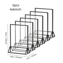 6個/4個 4x6/5x7 英吋壓克力告示牌架 - 雙面桌面相框，適用於婚禮桌號、餐廳菜單、聖誕照片、畢業、生日派對透明照片/價格/菜單展示架 - 多色 - 查看 10