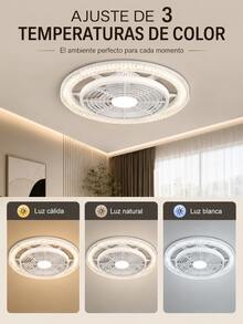 1 Piece 36CM/40CM Ceiling Fan With Remote Control 3 Color Lights, 3 Speeds, With Timer Function, Recessed Fan Light, For Kitchen/Bathroom/Bedroom - 200W - View 9