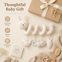 1pc Baby Soothing Soft Fabric Hanging Toy Spiral Pendant, Can Be Hung In Baby Room Or Stroller, Suitable For Newborn Gift, Full Moon Gift, Birthday Gift - Beige Rabbit - View 5
