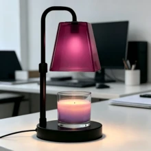 QUIGO 1PCS Modern Frosted Glass Shade Candle Warmer Lamp, Height Adjustable Wax Melter With Timing Function & Dimmable Light, Premium GU10 Bulb, Stylish Home Decor Lamp For Bedroom Living Room Apartment, Ideal Gift For Mother's Day Christmas Graduation - US A Type Plug(110-127V) - View 3