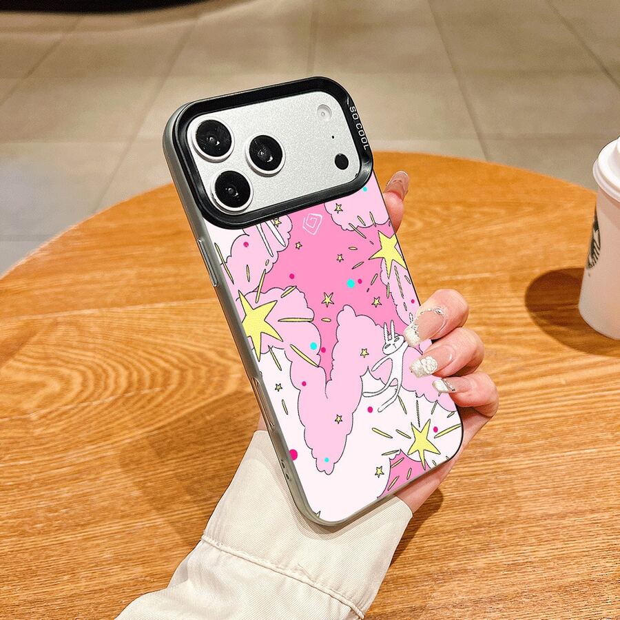 うさぎ 星 雲 ピンクケース,プレゼント用・自分用両方に大活躍！,感あふれるキュートスマホケース - ホワイト - チェックする 1