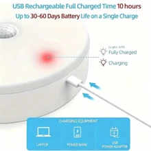 1PC Rechargeable LED Ceiling Light, 7000mAh 300LM High Brightness Motion Sensor Light, Day & Night Dual Mode, Wireless & No Hardwiring For Hallway Staircase Entryway Garage Home Lighting - one-size - View 4
