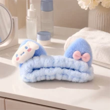 MINISO Sanrio Cinnamoroll Blue Plush Spa Headband Cute Soft Face Washing Makeup Hairband For Skincare Beauty Routine - Blue - View 2