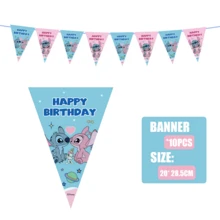 81 Stücke Stitch-Themen-Party-Set, geeignet für 10 Personen, Einweg-Geburtstags-Party-Geschirr, einschließlich Teller, Becher und Servietten. Feiertags-Dekorationszubehör, geeignet für Camping, Picknick, Garten-BBQ und Partydekoration, auch ideal als Dekoration für Halloween, Weihnachten und Partys, und ein tolles Überraschungsgeschenk für Fans. - Verschiedenfarbig - Übersicht 7