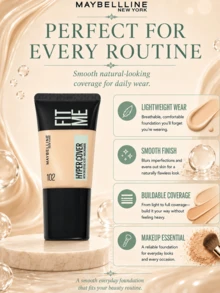 Maybelline 美寶蓮訂製粉底液無瑕版 102 ,18ml*3pcs,添加水楊酸與菸鹼醯胺,控油細膩膚質,質地輕薄服貼文。高遮瑕力輕鬆遮蓋痘印、泛紅瑕疵,反覆疊塗不厚重,打造柔霧霧面妝面。長效持妝防暗沉,黃皮日常底妝優選,通勤、油皮上妝適配。 - 客製化粉底液無瑕版 102 18ml - 查看 10