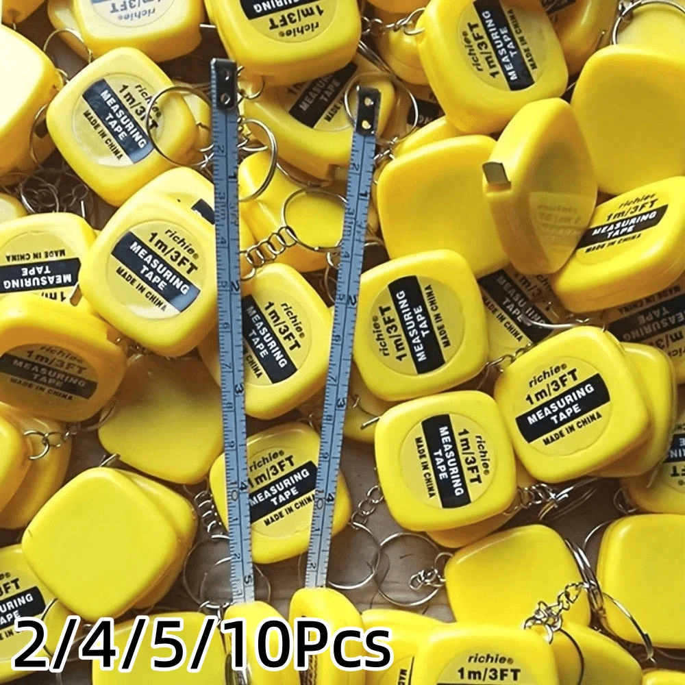 2/4/5/10Pcs Mini Retractable Tape Measure Keychain - 1m/3ft Compact Portable Design - Suitable For Daily Use, Birthday And Holiday Practical Gift