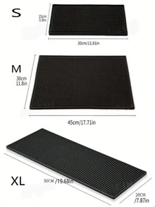 Bar Drain Mat, Coffee Bar Mat Soft Rubber Kitchen Heat Insulation Mat, PVC Material - Black - View 3