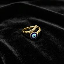 Süßer, cooler Stil verstellbarer offener Ring, vielseitiges Design für den täglichen Arbeitsweg, atmosphärisches Nischen-Geschenk, das Frieden symbolisiert - Gold - Übersicht 2