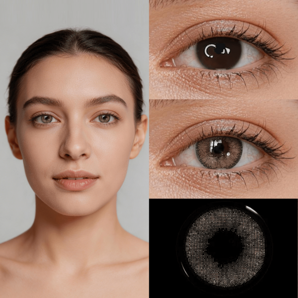 Leermoo Un par de lentes de contacto de color marrón estilo euroamericano para uso anual 14.2mm 8.6mm para ojos marrón oscuro pupila pequeña de silicona hidrogel expansión natural vibrante Y2K fiesta cosplay regalo perfecto para otoño invierno cumpleaños Navidad mujeres hombres