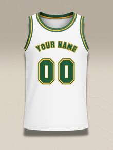 Camiseta de baloncesto reversible personalizada para hombres & adolescentes, camiseta de alto rendimiento deportivo con nombre & número de equipo personalizados, camiseta sin mangas personalizada - Blanco - Ver 2