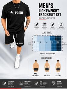 Bộ đồ nam mùa hè gồm áo thun ngắn tay và quần short bằng vải polyester nhẹ, in chữ cá nhân hóa, trang phục thường ngày thời trang với túi và dây rút ở eo, thích hợp cho chạy bộ, chơi golf, câu cá, bóng rổ, cắm trại, tập gym, bơi lội và đi biển, món quà tuyệt vời cho chồng hoặc bạn trai. - màu đen - Xem 3