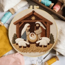 1 Set Beginner Handmade DIY Embroidery Kit, 20x20cm/7.9x7.9in, Jesus Theme, Includes Embroidery Fabric, User Manual, Embroidery Hoop, Needle And Thread, Suitable For Holiday Gifts, Home Decor, Office Handmade Art, Gift For Friends Or Family - A - View 10