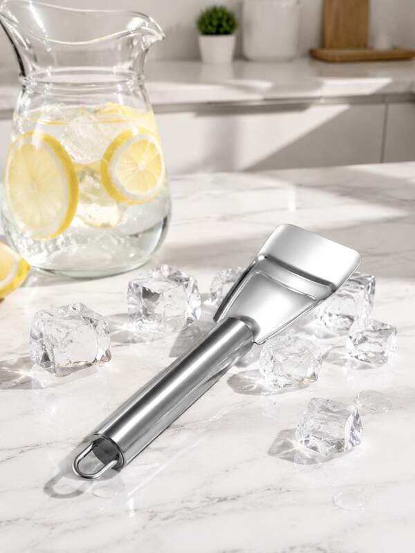 2/3pcs Stainless Steel Ice Scraper With Hanging Hole, Frost Removal Tool, Kitchen Refrigerator Defrosting Scraper, Home Bar Cocktail Party Ice Service Scoop, Kitchen Gadget Accessory