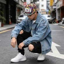 1頂嘻哈平檐帽，適合男士、青少年情侶，韓系街舞棒球帽，學生棒球帽 - 塗鴉黃色 - 查看 8